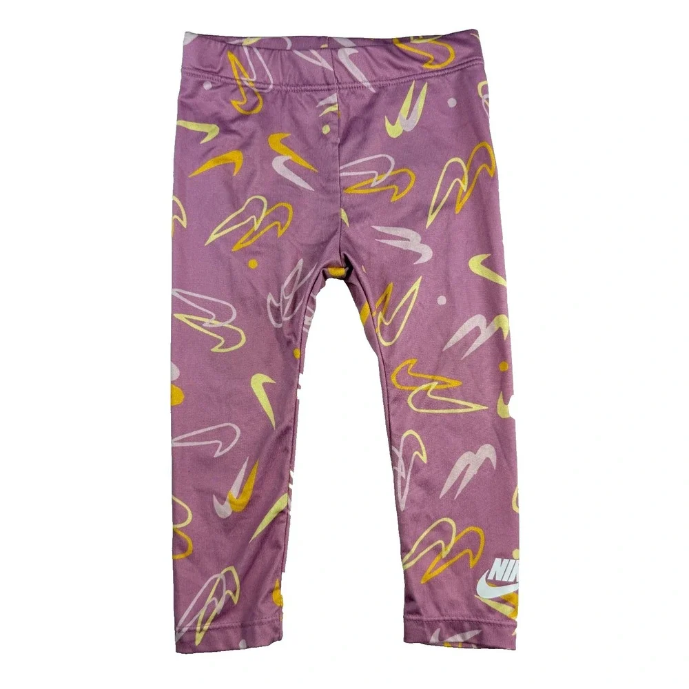 Nike Toddler Girls 2 Piece Outfit Pink Logo‎ Shirt Leggings Set Size 18M